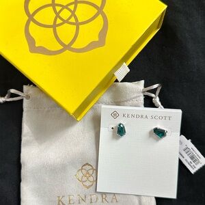 NEW Kendra Scott Alexandria Stud in Teal Green Illusion